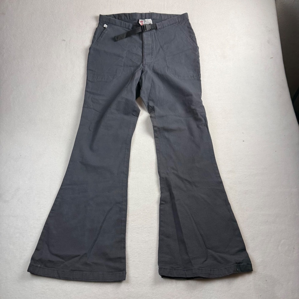 Vintage Roxy Quiksilver Gray Flared Belted Pants W 11/12 Y2K Gorpcore 34731230
